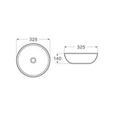 Above Counter Basin Round Gloss White 325x325x140mm