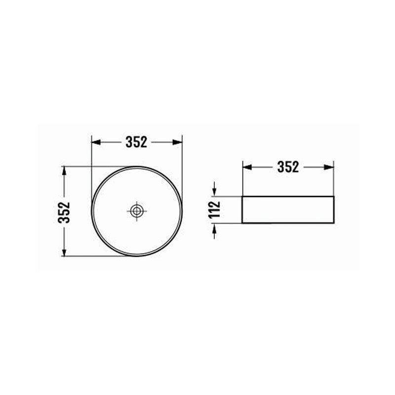 Above Counter Basin Round Matte Black 352x352x112mm