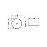 Above Counter Basin Round Matte Black Marble 346x346x114mm