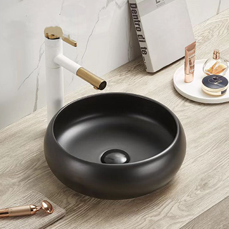 Above Counter Basin Round Matte Black 360x360x120mm