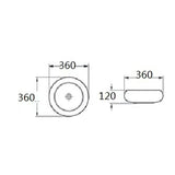 Above Counter Basin Round Gloss White 360x360x120mm