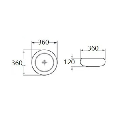 Above Counter Basin Round Matte Black 360x360x120mm