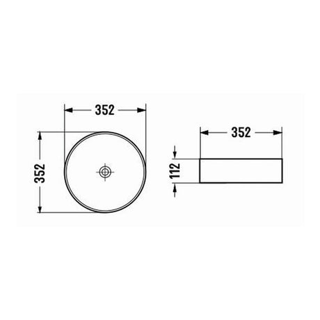 Above Counter Basin Round Matte White Carrara 352x352x112mm
