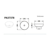 Above Counter Basin Round Matte Black 370x370x110mm