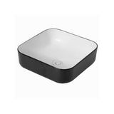 Above Counter Basin Square Matte Black And White 390x390x137mm