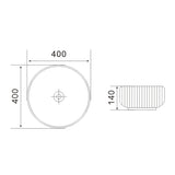 Above Counter Round Basin Gloss White 400x400x140mm