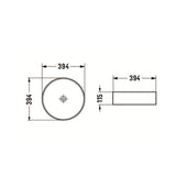 Above Counter Basin Round Matte White Carrara With Gold Vein 394x394x115mm
