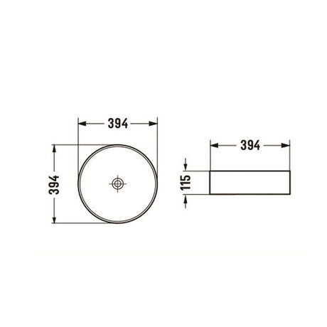 Above Counter Basin Round Matte White Carrara 390x390x150mm