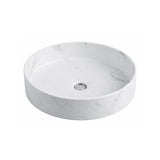 Above Counter Basin Round Matte White Carrara With Gold Vein 394x394x115mm