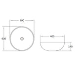 Above Counter Basin Round Matte Grey 400x400x140mm