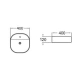Above Counter Basin With Tap Hole Gloss White 400x400x120mm