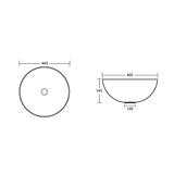 Above Counter Basin Round Matte Black 400x400x130mm