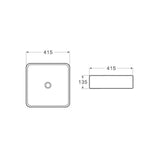 Above Counter Basin Square Gloss White 415x415x135mm