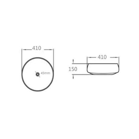 Above Counter Basin Round Black And Copper 410x410x150mm