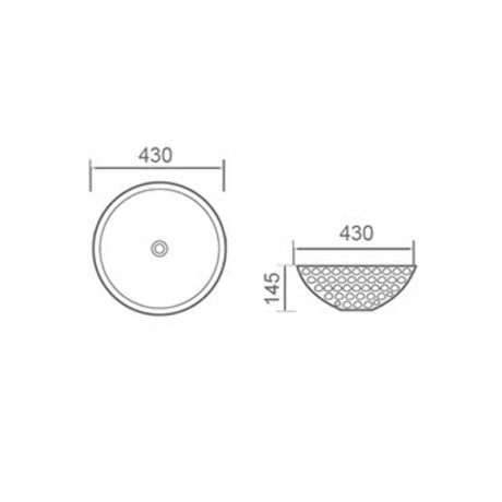 Above Counter Basin Round Rose Gold 430x430x145mm