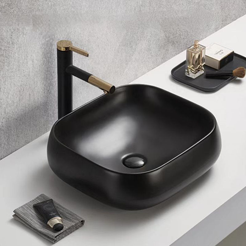Above Counter Basin Square Matte Black 450x400x145mm