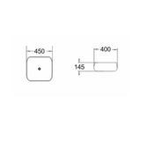 Above Counter Basin Rectangular Matte White 450x400x145mm