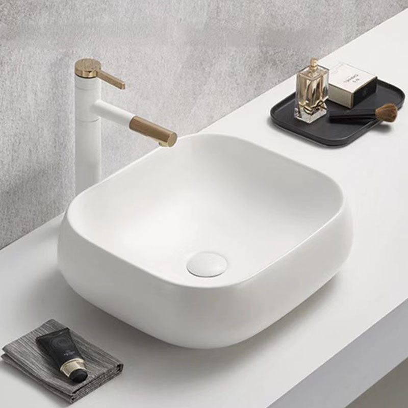 Above Counter Basin Rectangular Matte White 450x400x145mm