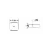 Above Counter Basin Square Matte Black Marble 450x400x145mm