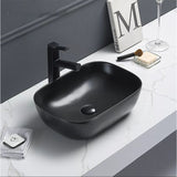 Above Counter Basin Rectangular Matte Black 455x325x135mm
