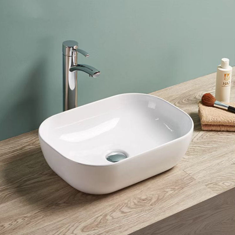 Above Counter Basin Soft Square Gloss White 460x320x135mm
