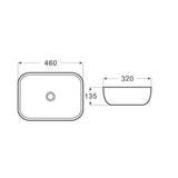 Above Counter Basin Rectangular Matte Black Marble 465x320x137mm