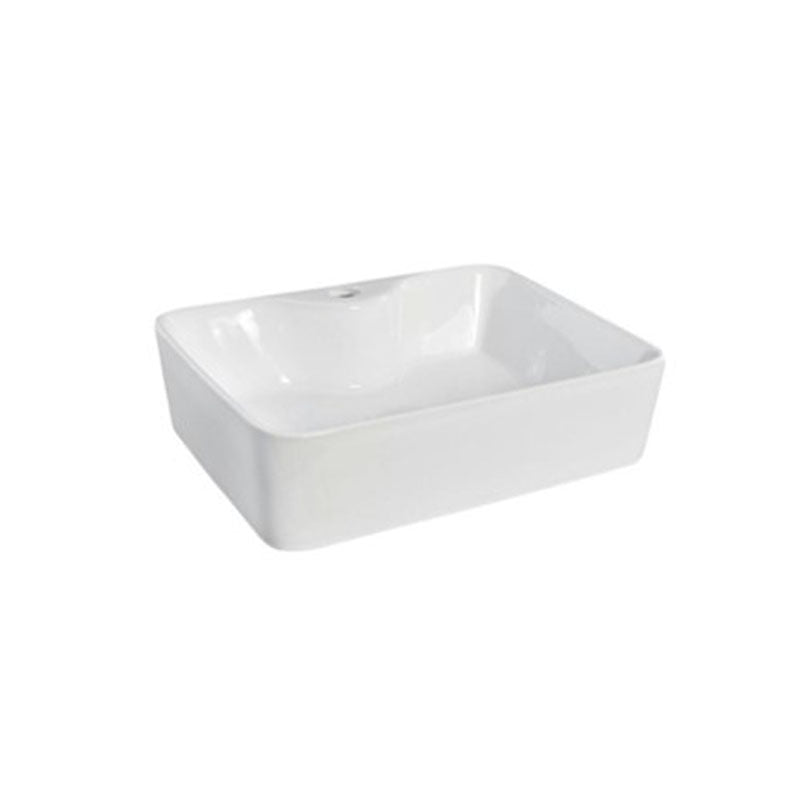 Above Counter Basin With Tap Hole Gloss White 480x375x135mm