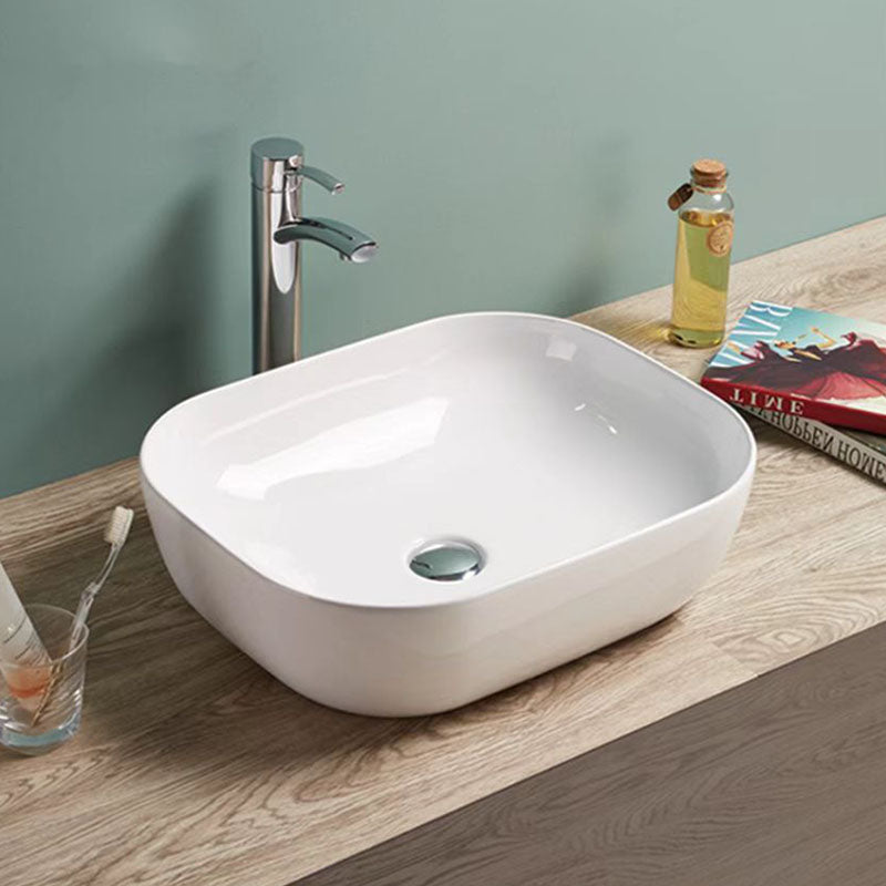 Above Counter Basin Soft Square Gloss White 505x405x140mm