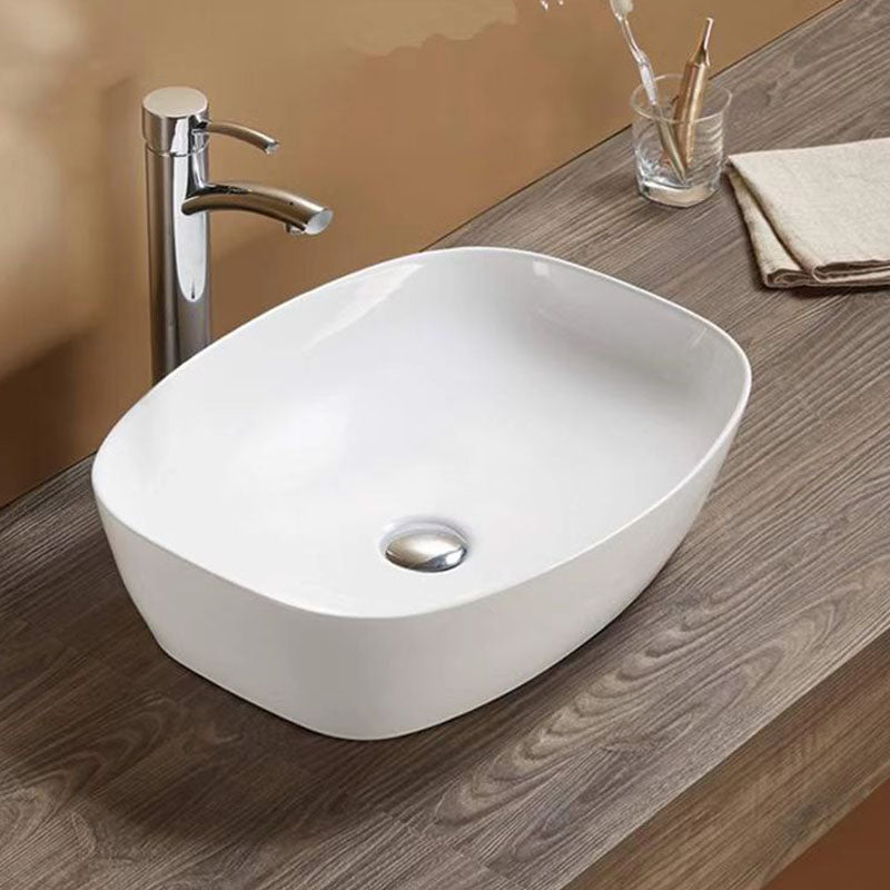 Above Counter Basin Soft Square Gloss White 505x385x135mm