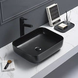Above Counter Basin Rectangular Matte Black 500x390x130mm