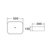 Above Counter Basin Rectangular Matte Black 500x390x130mm