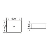Above Counter Basin Square Gloss White 500x400x110mm