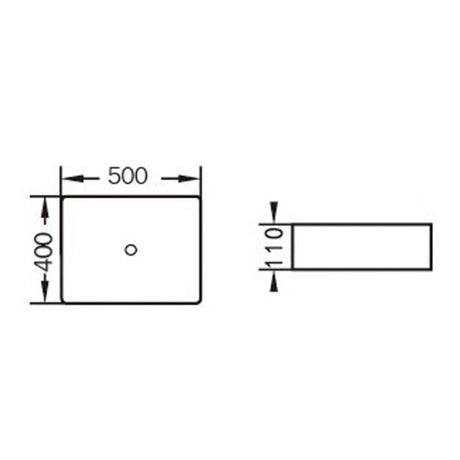 Above Counter Basin Square Gloss White 500x400x110mm