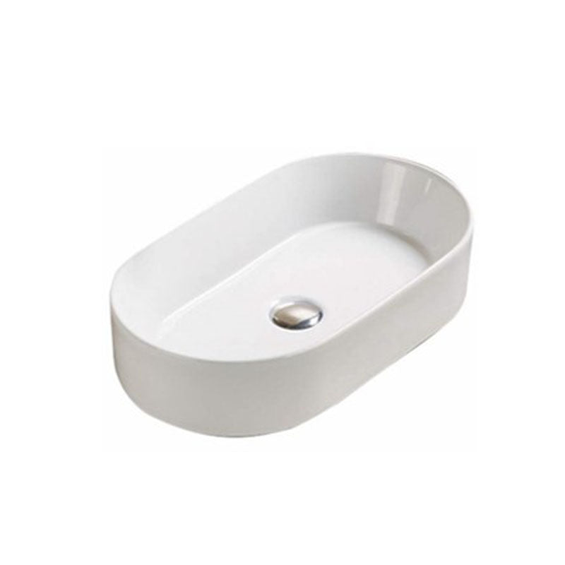 Above Counter Basin Soft Square Gloss White 525x300x115mm