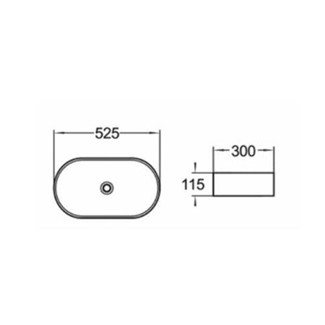Above Counter Basin Soft Square Gloss White 525x300x115mm