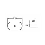 Above Counter Basin Oval Matte Black 525x300x115mm