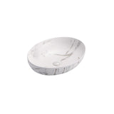 Above Counter Basin Oval Matte White Carrara With Gold Vein 520x395x130mm