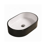 Above Counter Basin Oval Gloss Black And White 550x350x140mm
