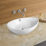 Above Counter Basin Boat Gloss White 570x370x200mm (With Overflow)