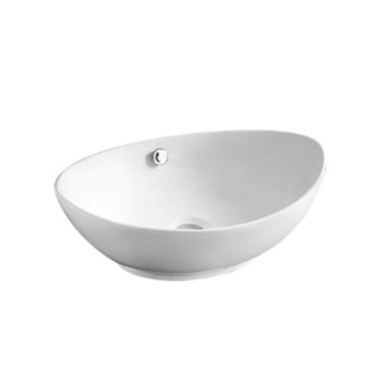 Above Counter Basin Boat Gloss White 570x370x200mm (With Overflow)