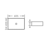 Above Counter Basin Square Gloss White 605x405x115mm
