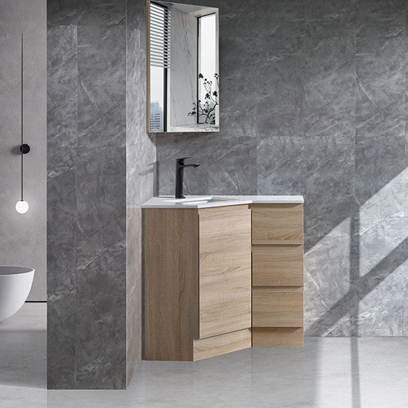 Corner Series (PC60) Natural Timber 880x880x820mm Back to Corner CABINET ONLY