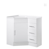 Corner Series (PC60) Natural Timber 580x880x820mm Back to Corne Vanity with Stone Top & Ceramic Undermount Basin