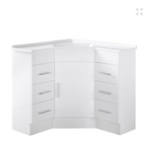 Corner Series (PC60) Gloss White 880x880x820mm Back to Corner Vanity with Stone Top & Ceramic Undermount Basin