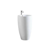 Free standing Basin With Overflow Gloss White 500x500x840mm