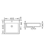 Insert Basin With Overflow Gloss White 485x445x130mm