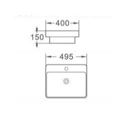 Insert Basin With Tap Hole With Overflow Gloss White 495x400x150mm