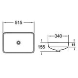 Insert Basin Matte White 515x340x155mm