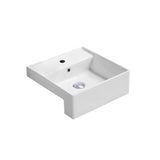 Semi Recess Basin With Overflow Gloss White 410x410x140mm