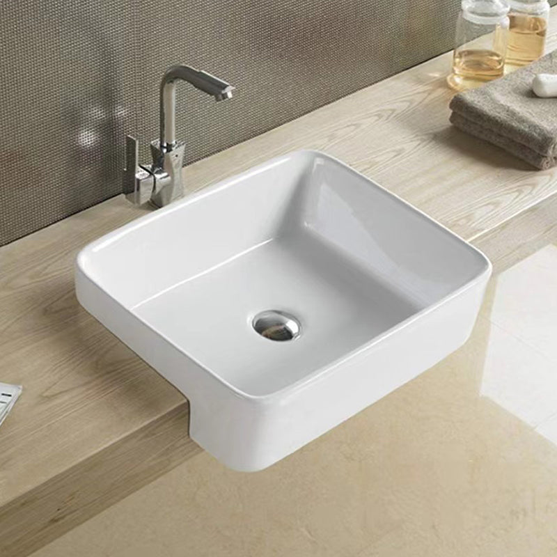 Semi Recess Basin No Tap Hole Gloss White 480x370x130mm